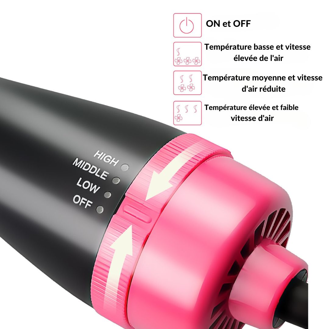AirGlam - brosse sèche-cheveux 4 en 1